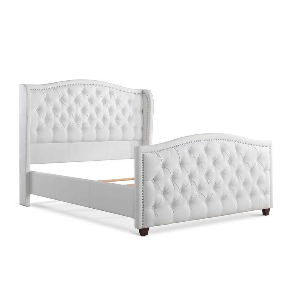 Jennifer Taylor Marcella Bright White Queen Upholstered Bed521303974