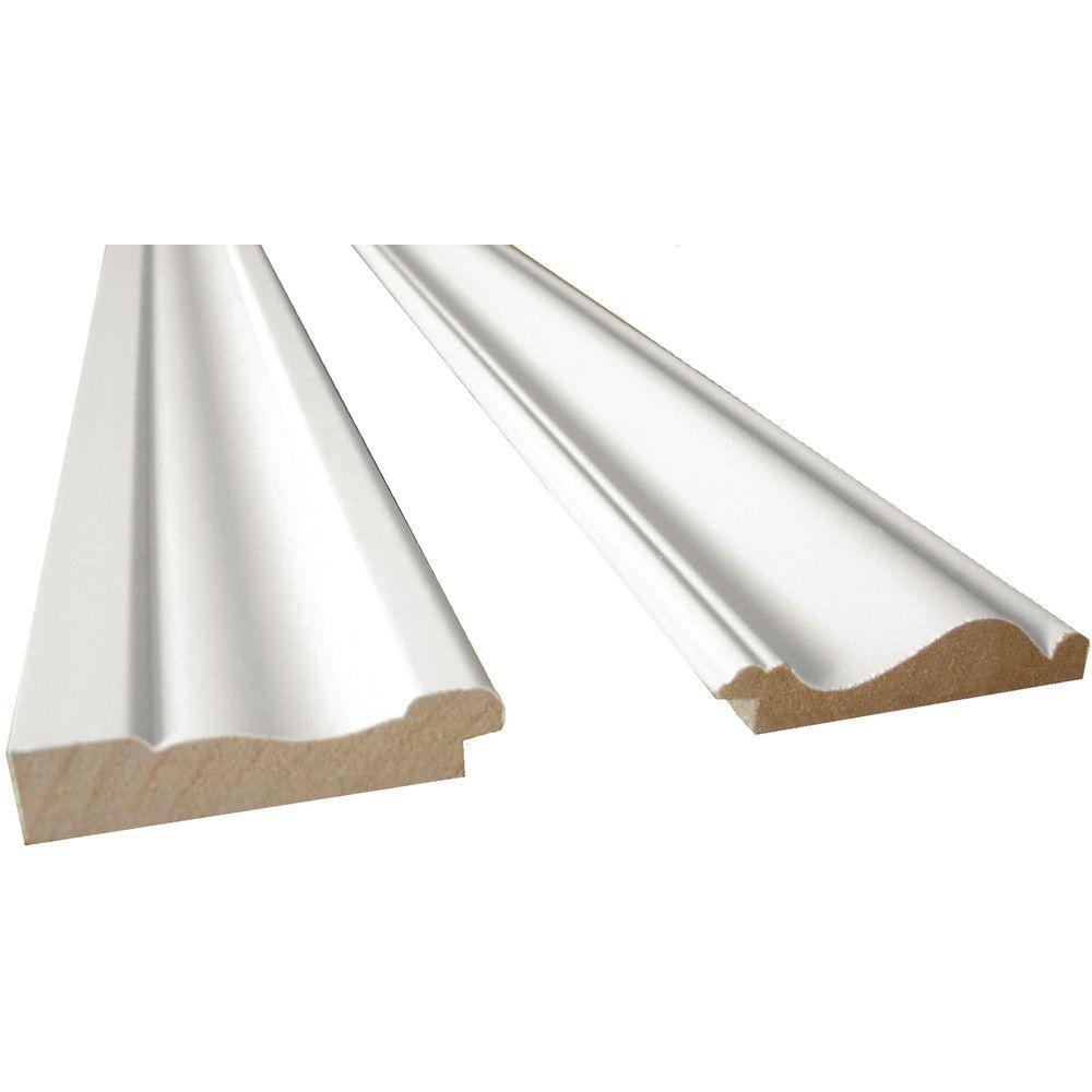 Cape Cod 8 Ft White MDF Base Moulding And Chair Rail Trim Kit 2