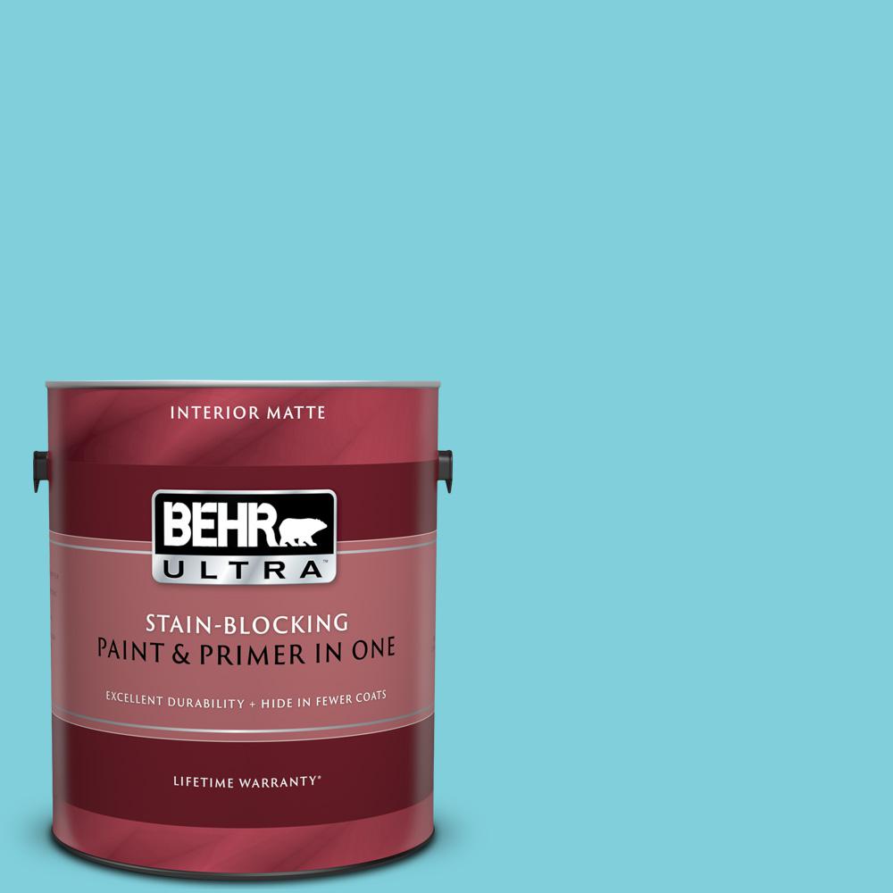 Behr Ultra 1 Gal P470 3 Sea Of Tranquility Matte Interior Paint And Primer In One