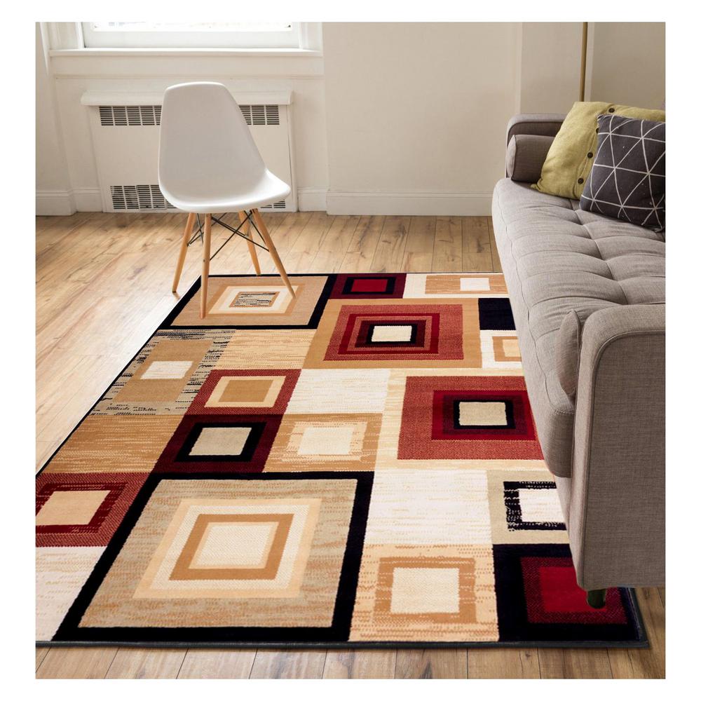 Well Woven Miami Sensation Squares Modern Geo Mid-century 8 Ft. X 10 Ft 