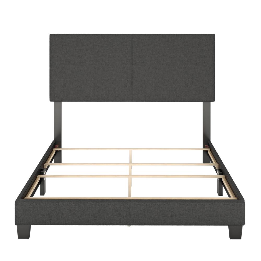 Barrett King Charcoal Linen Upholstered Platform Bed Frame-MIL896EK
