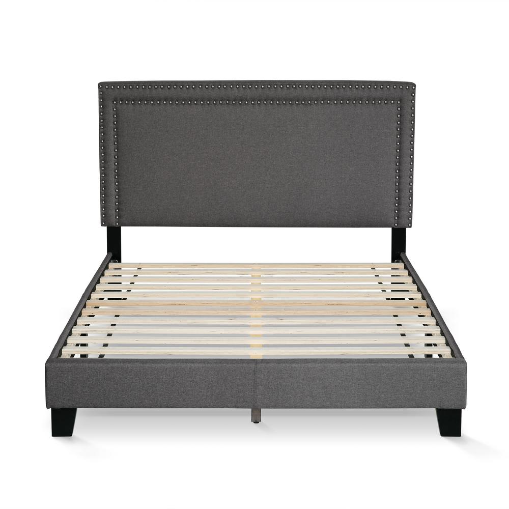 Furinno Laval Stone Full Double Row Nail Head Bed Frame Fb17023f St Laval Stone Full Double Row Nail Head Bed Frame