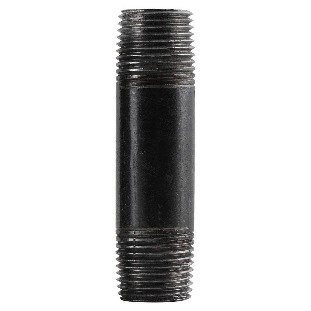 Ldr Industries Pipe Decor 12 In X 2 In Black Steel Pipe Connector 2 Pack 362 12x2 2 The 5909