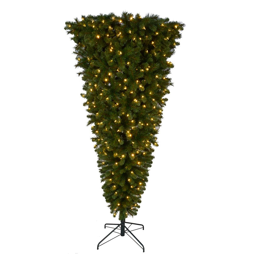 Pre Lit LED Wesley Upside Down Spruce Artificial Christmas Pre Lit LED Wesley Upside Down Spruce Artificial Christmas