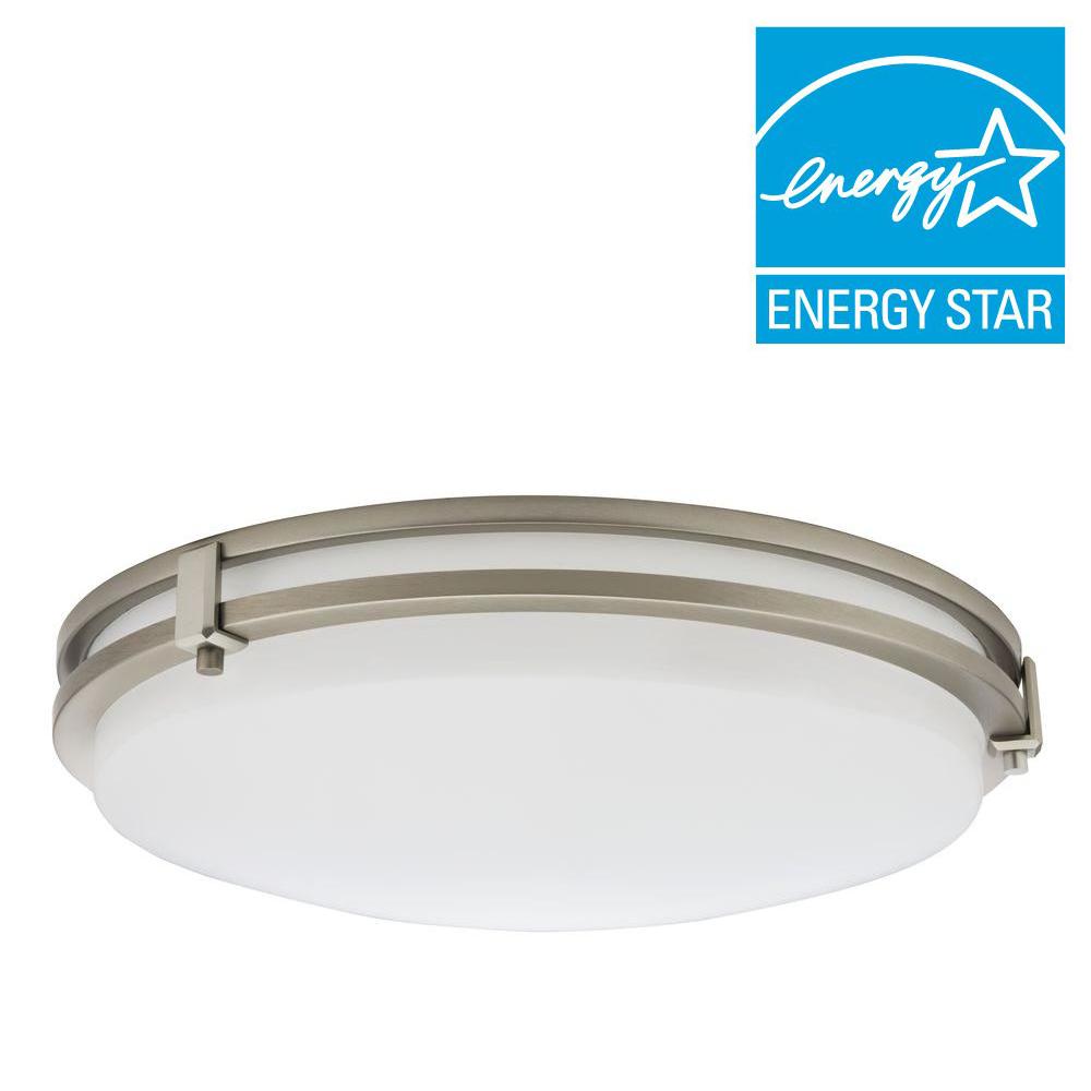 Lithonia Lighting Saturn 16 Watt Brushed Nickel Integrated Led Lithonia Lighting Saturn 16 Watt Brushed Nickel Integrated Led Flushmount