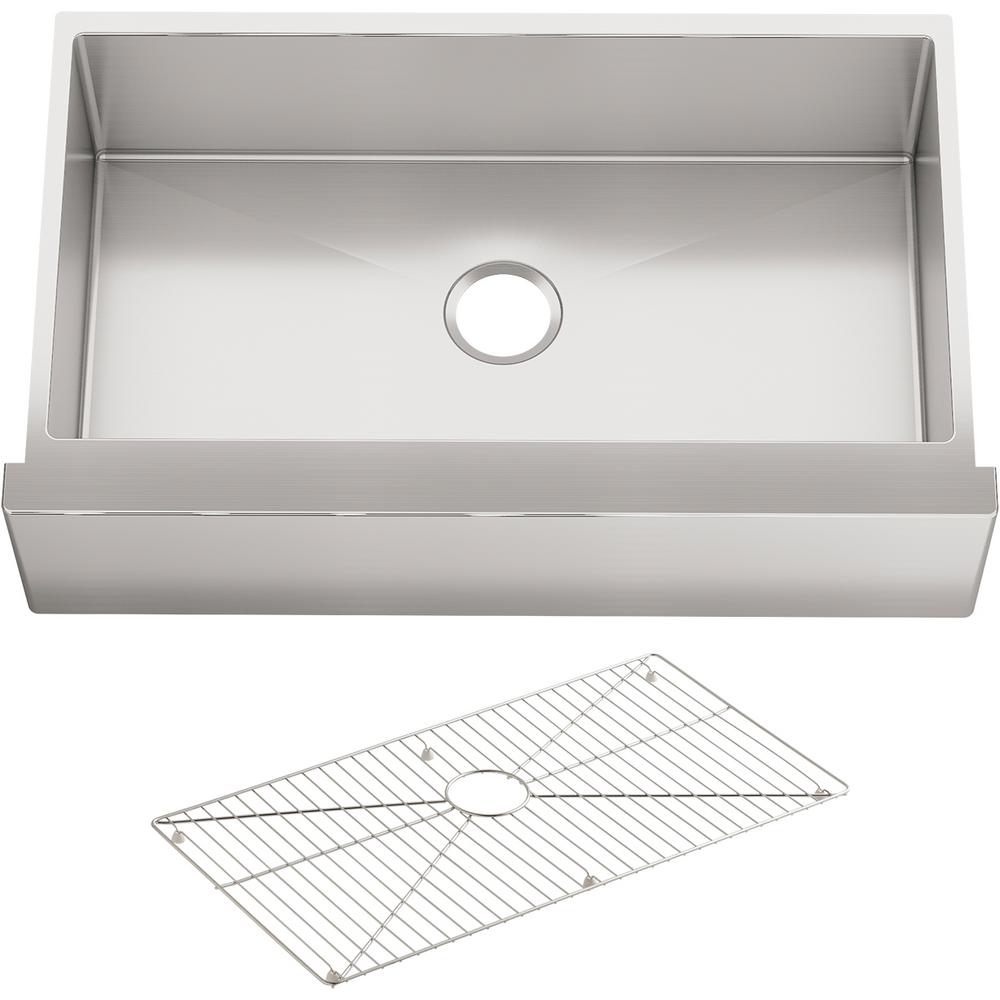 Kohler Strive Apron Front Stainless Steel 36 In Single Basin Kitchen Sink Kit