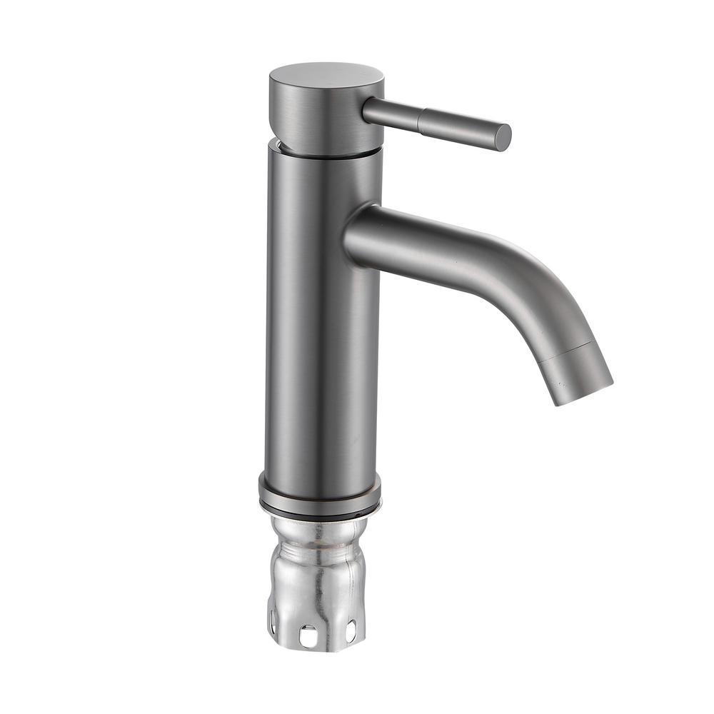 Matrix Decor Single Hole Single Handle Bathroom Faucet With Drain Assembly In Black Md18011 Q The Home Depot