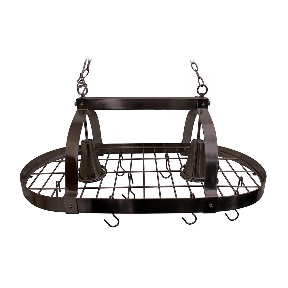 Elegant Designs 2 Light Oil Rubbed Bronze Kitchen Pot Rack With Hooks Elegant Designs 2 Light Oil Rubbed Bronze Kitchen Pot Rack With Hooks