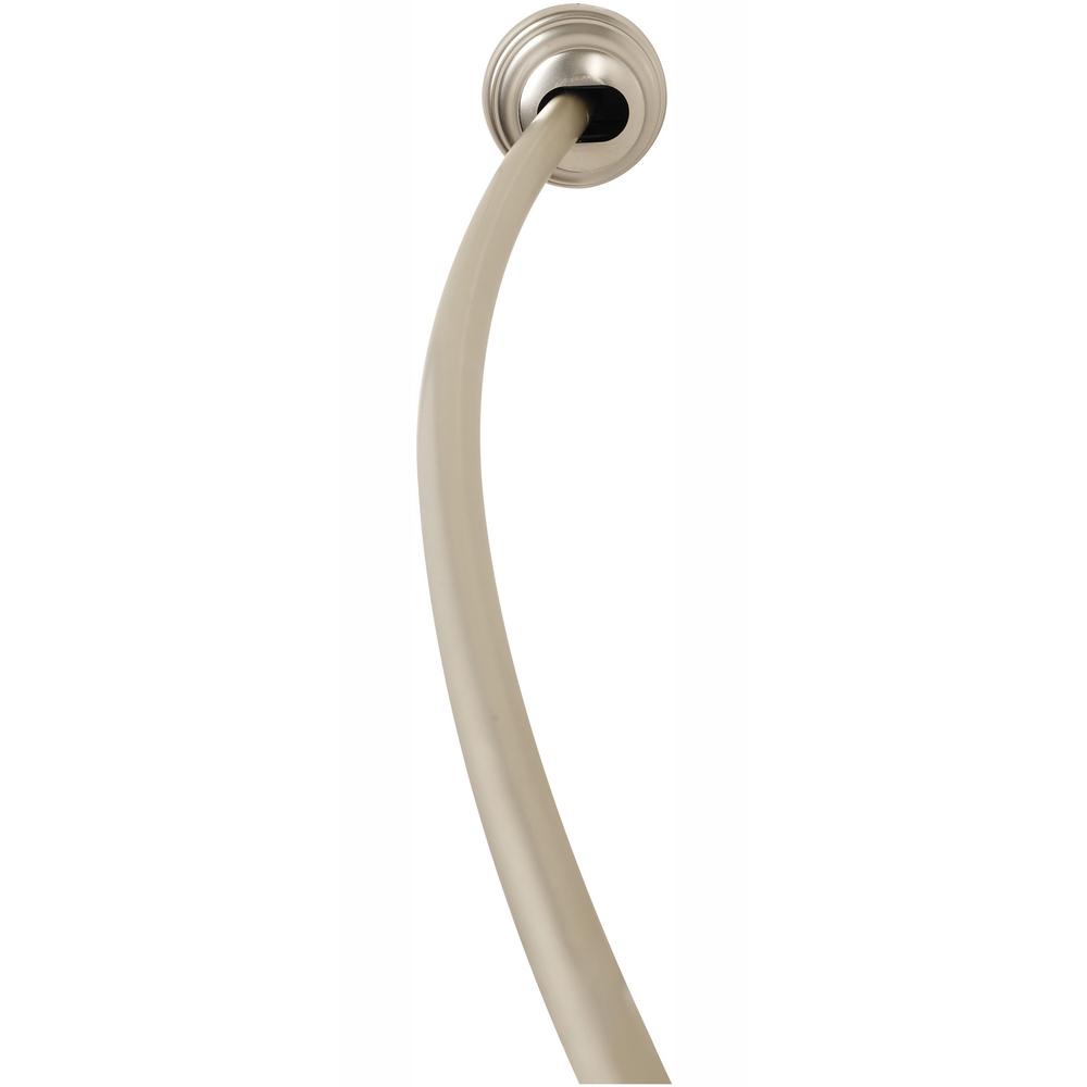 Rustproof 72 In Adjule Tension Mount Curved Shower Rod Brushed Nickel Rustproof 72 In Adjule Tension Mount Curved Shower Rod Brushed Nickel
