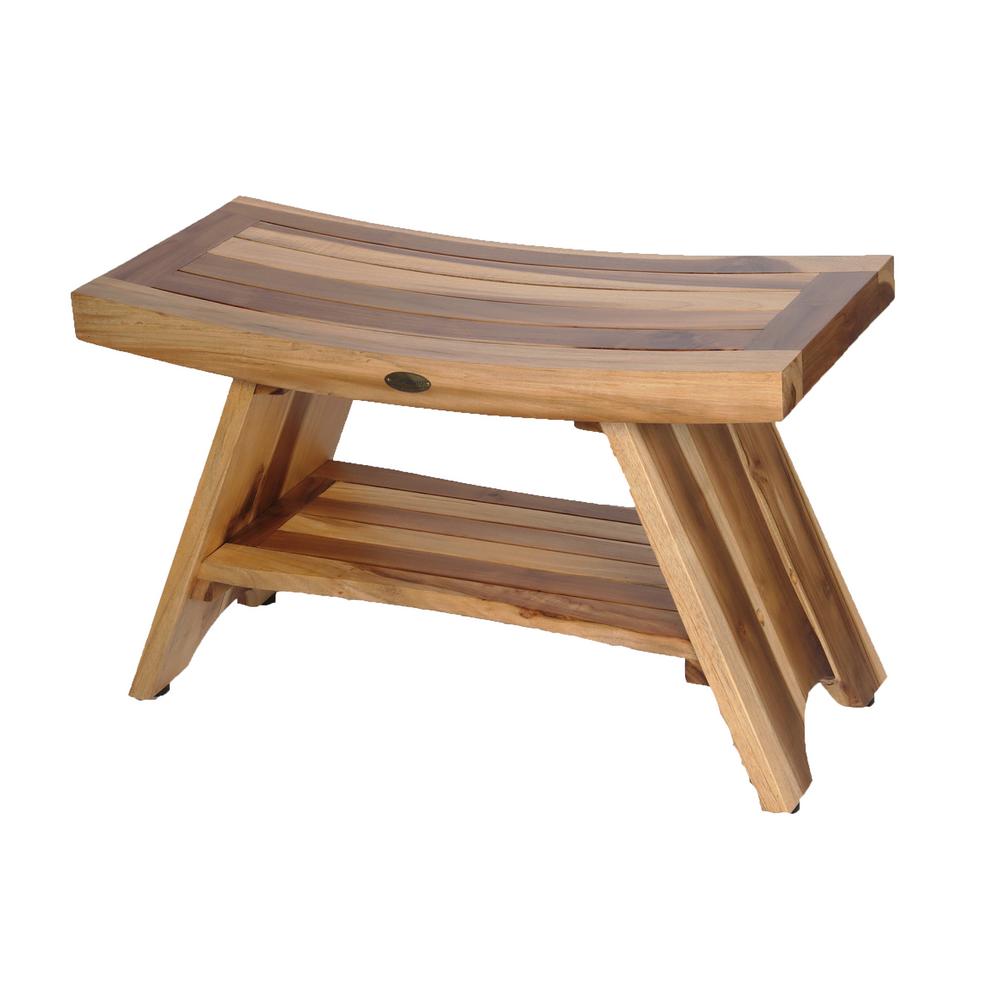 EcoDecors EarthyTeak Serenity 29 in. Eastern Style Shower Bench with ...