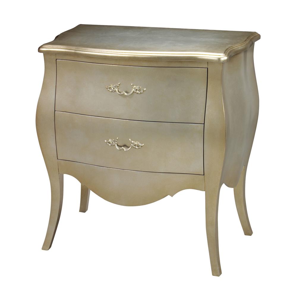 Titan Lighting Romana 2 Drawer Silver And Champagne Chest Tn