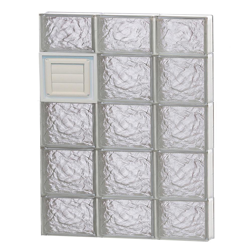 Clearly Secure 2325 In X 3475 In X 3125 In Frameless Ice Pattern Glass Block Window With 3886