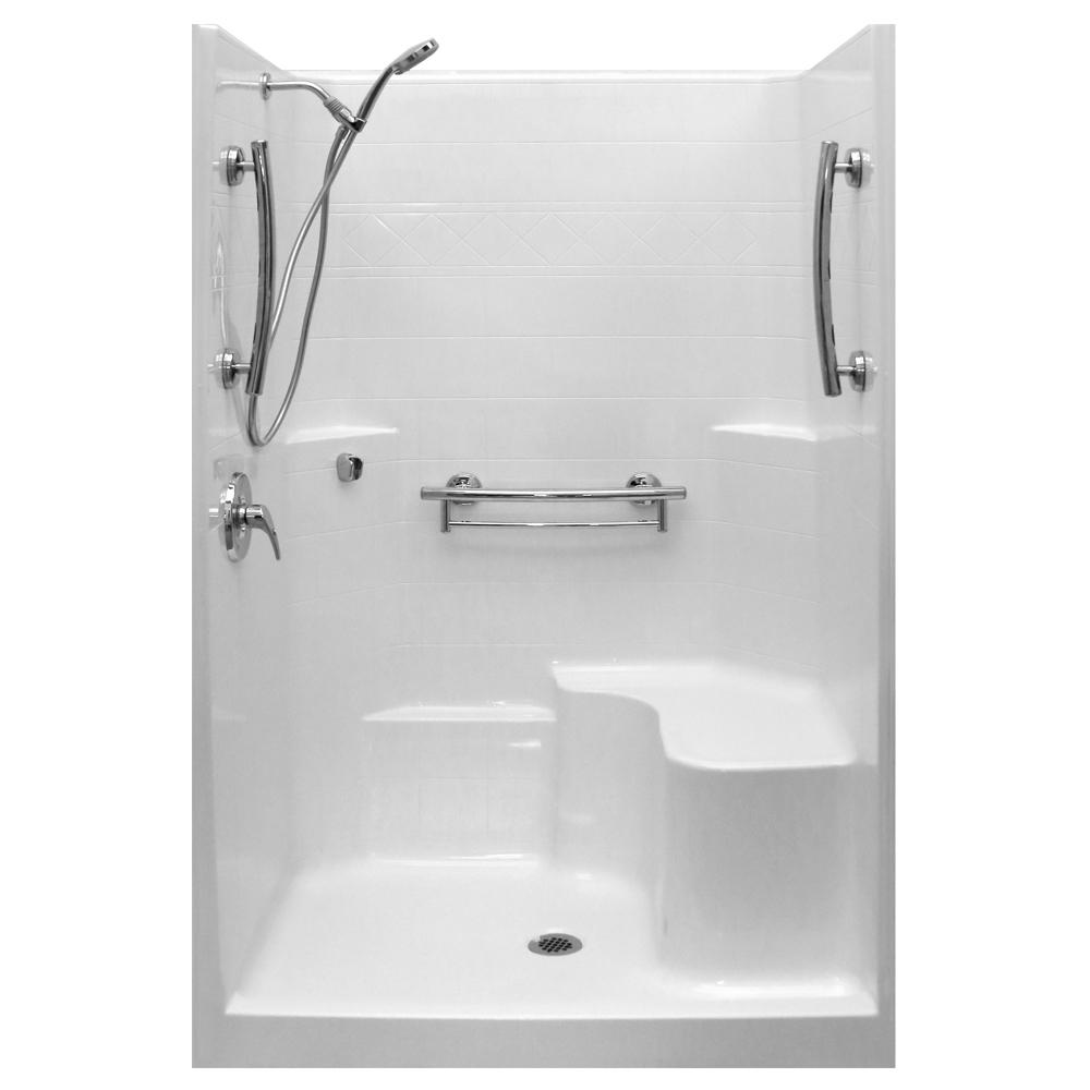 Ella Imperial-SA 37 in. x 48 in. x 80 in. 1-Piece Low Threshold Shower ...