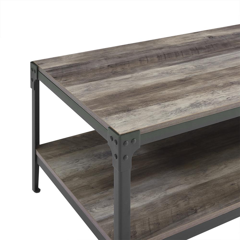 Walker Edison Furniture Company Angle Iron Rustic Wood