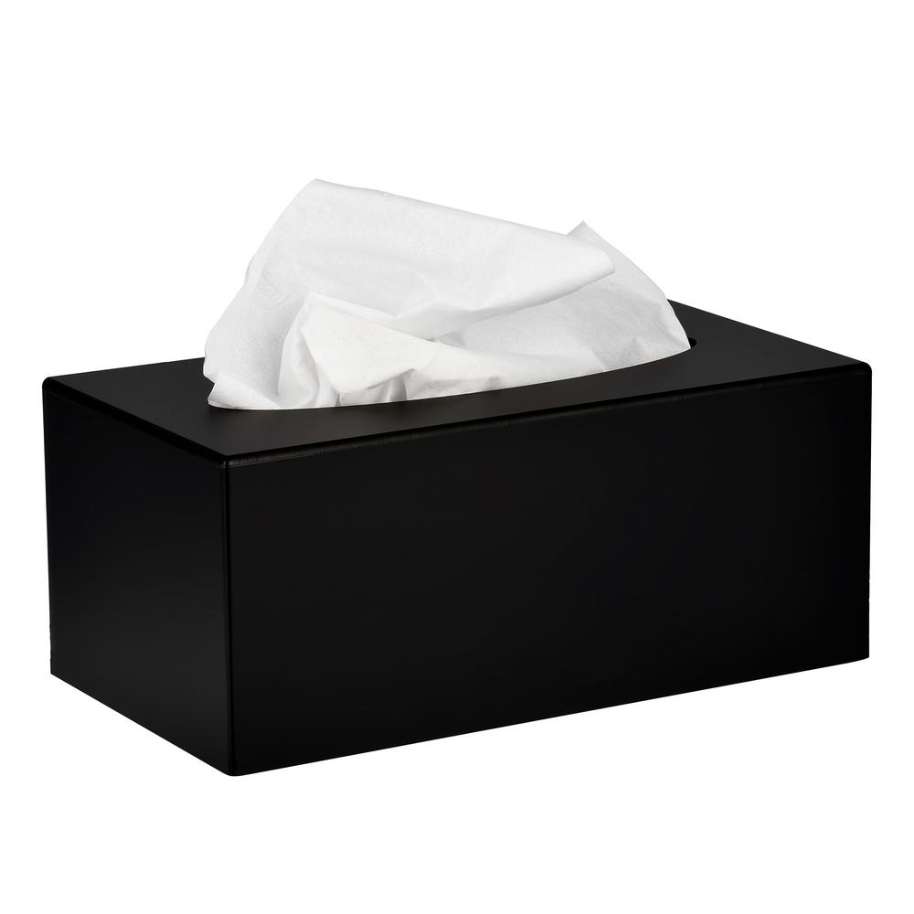 black tissue holder box