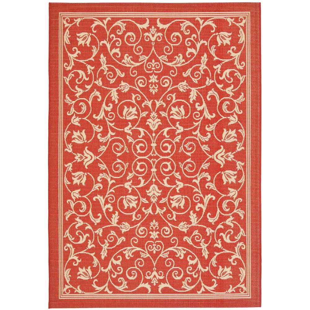 Safavieh Courtyard Red/Natural 9 ft. x 12 ft. Indoor/Outdoor Area Rug