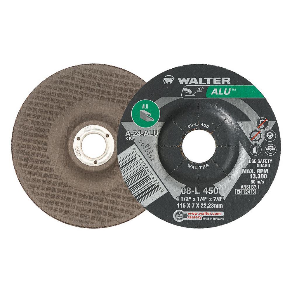 Depressed Center Wheel 24 Grit Alum. 1//4 in Thick 4 1//2 in Dia 5//8 in Arbor 156 Pack