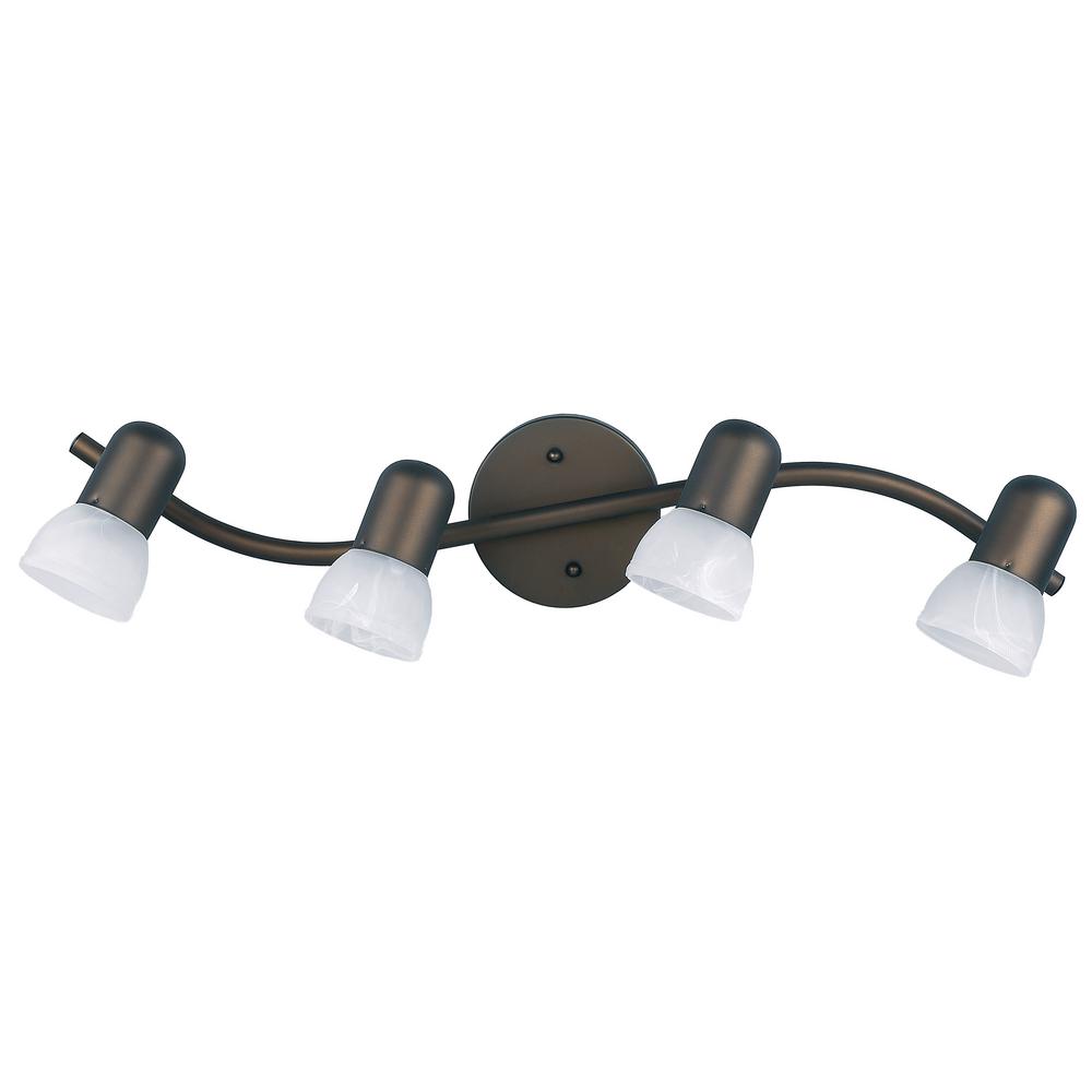Canarm Jasper 27 In 4 Light Oil Rubbed Bronze Track Lighting 4 Light Oil Rubbed Bronze Track Lighting Fixture With Alabaster