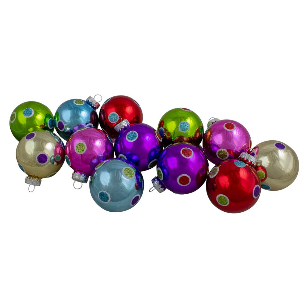Silver Ball Ornament Set 10 Shiny Glass 2.5/" Christmas Tree Decor 65mm Box
