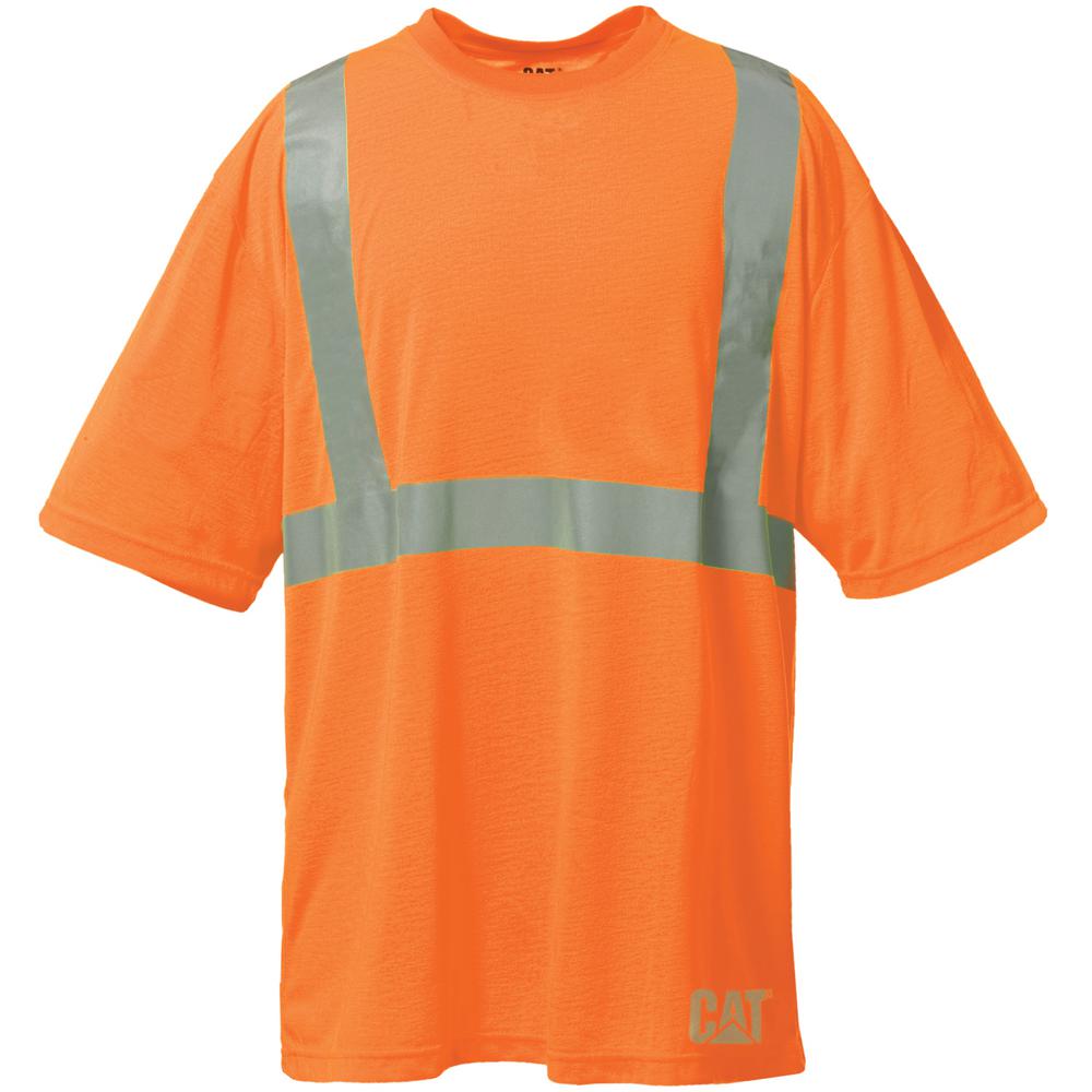 Caterpillar Hi-Vis Men's Tall-2X-Large Orange Polyester Short Sleeved T ...