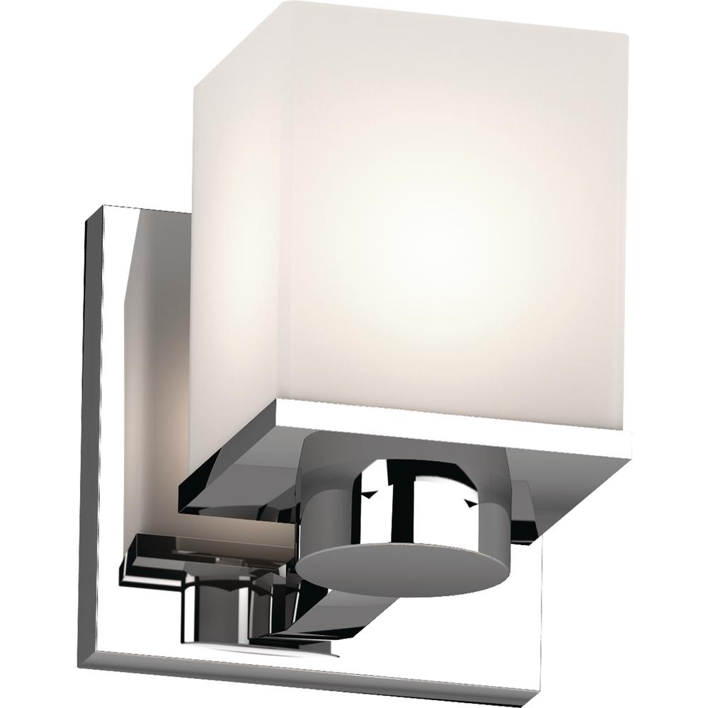 Volume Lighting Sharyn 1 Light 4 5 In Chrome Indoor Bathroom Vanity Wall Sconce Or Mount With Frosted Glass Square Rectangle Shade 1151 3 The Home Depot - Wall Sconces Bathroom Volume Lighting Sharyn 1 Light 4 5 In Chrome Indoor Bathroom Vanity Wall Sconce Or Mount With Frosted Glass Square Rectangle Shade 1151 3 The Home Depot - Wall Sconces Bathroom