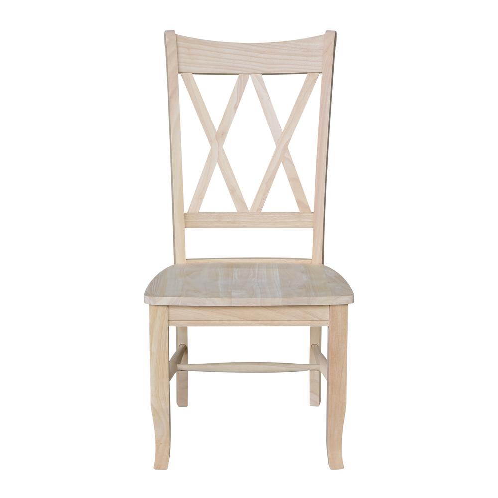 International Concepts Unfinished Wood Double X Back Dining Chair 3 International Concepts Unfinished Wood Double X Back Dining Chair