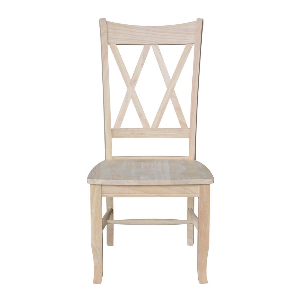 International Concepts Unfinished Wood Double X-Back Dining Chair (Set