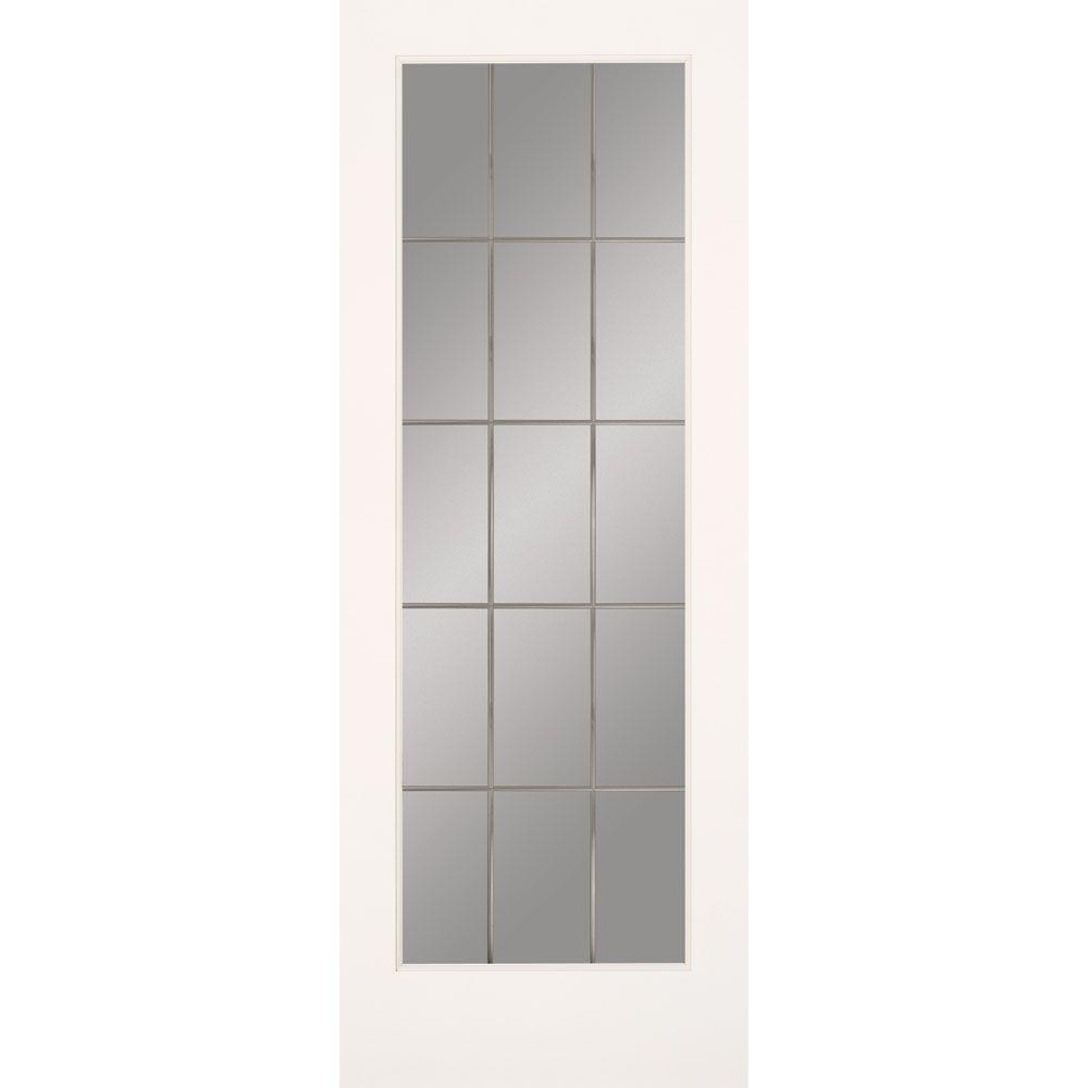 Feather River Doors 30 in. x 80 in. 15 Lite Illusions Smooth Primed MDF