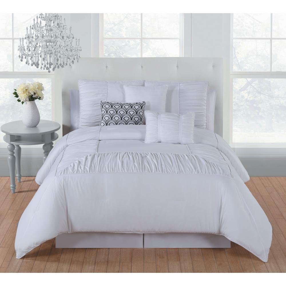 Madison Park Isabella 5-Piece White Queen Comforter Set-MP10-2527 - The ...