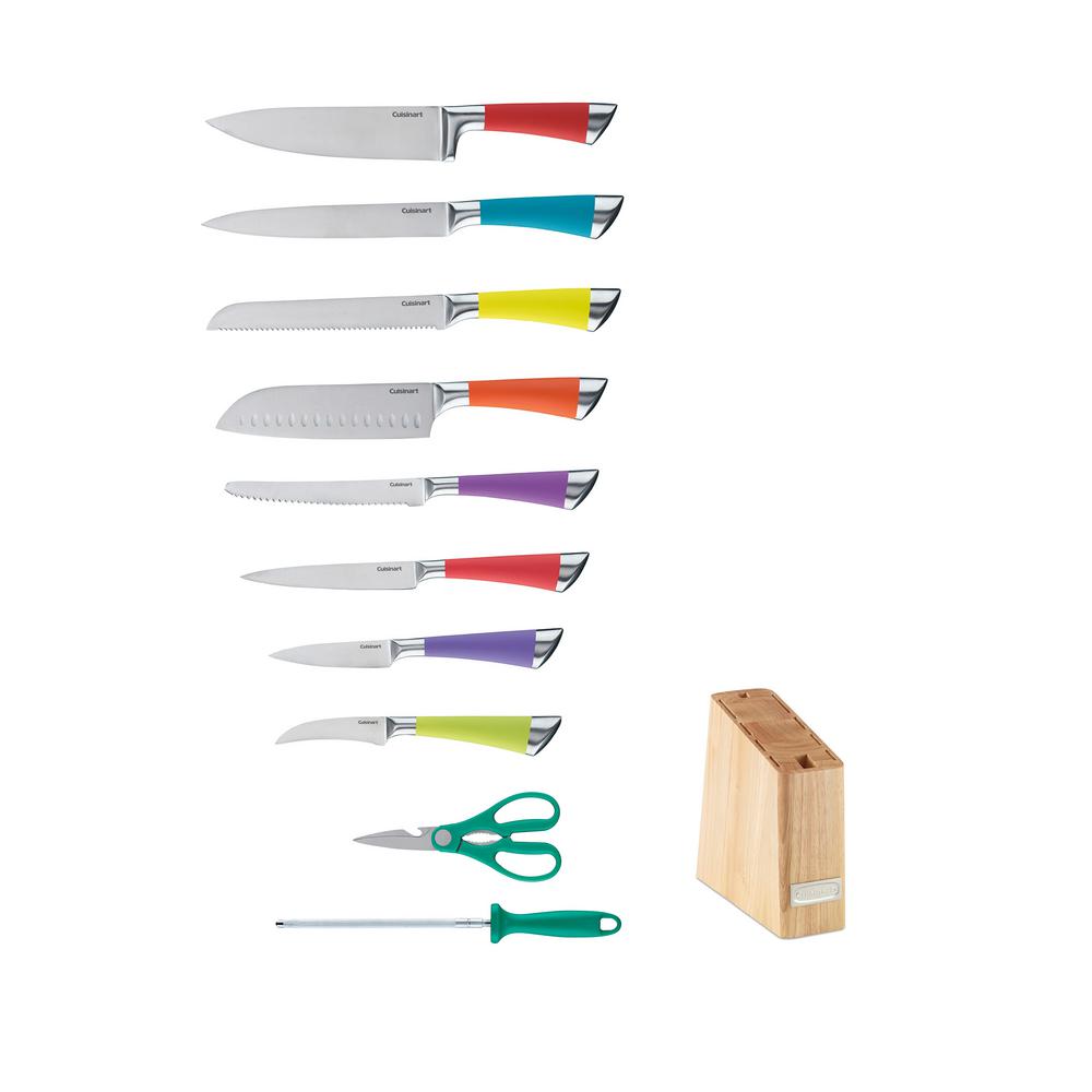 cuisinart-knife-set-11-piece-cutlery-multi-colored-handles-sharp-steel