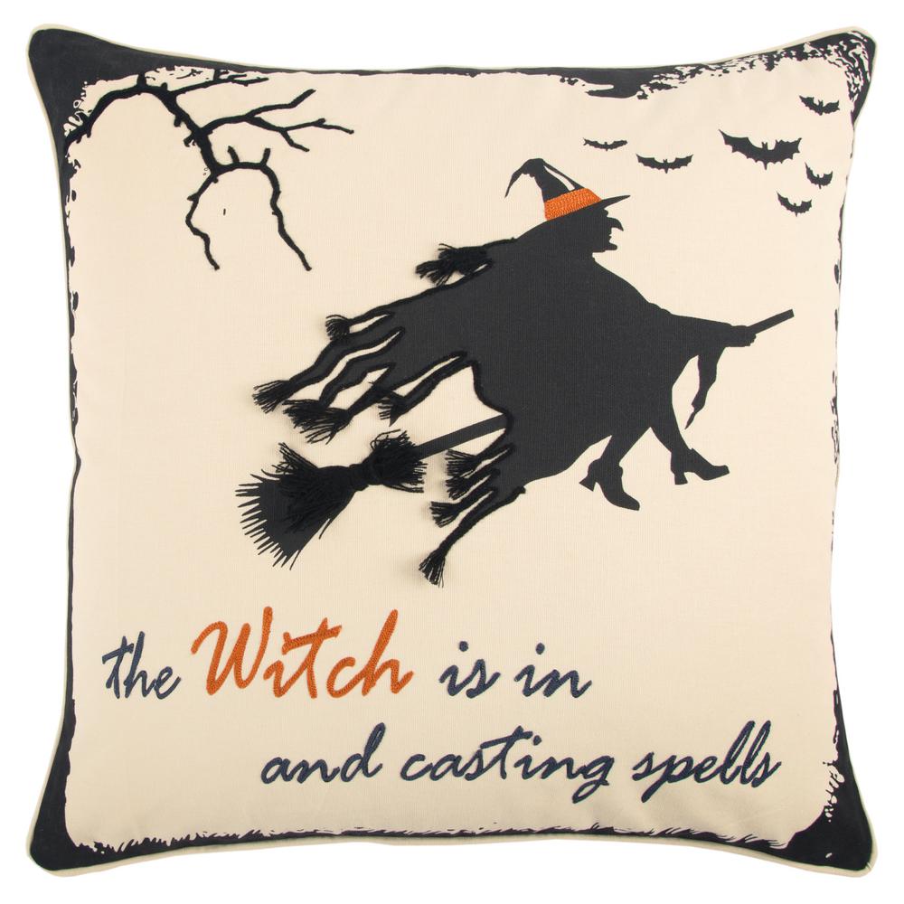 Rizzy Home Halloween Witch 20 in x 20 in Decorative 