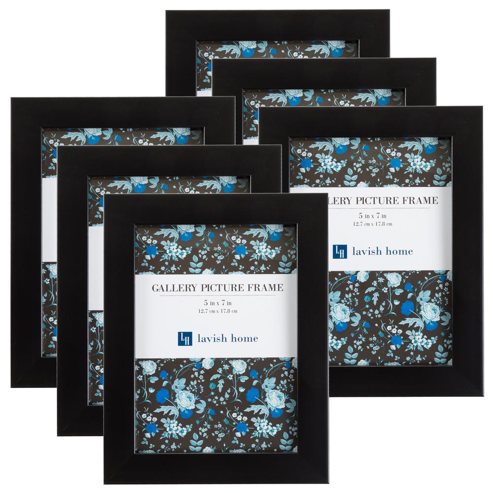 Lavish Home 5 In X 7 Black Picture Frame 6 Pack M021012 The Lavish Home 5 In X 7 Black Picture Frame 6 Pack