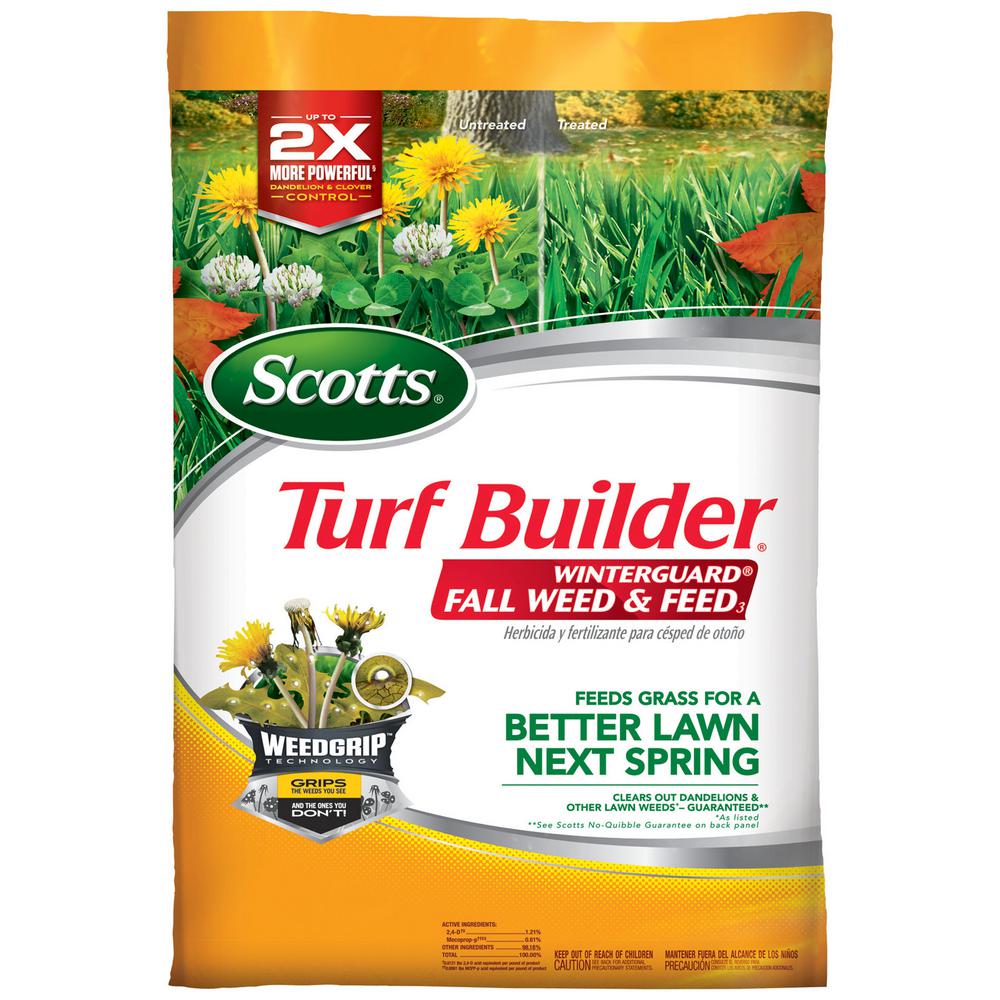 Scotts 5000 Sq Ft Turf Builder Winterguard Fertilizer With Plus 2 Weed Control 50225 The