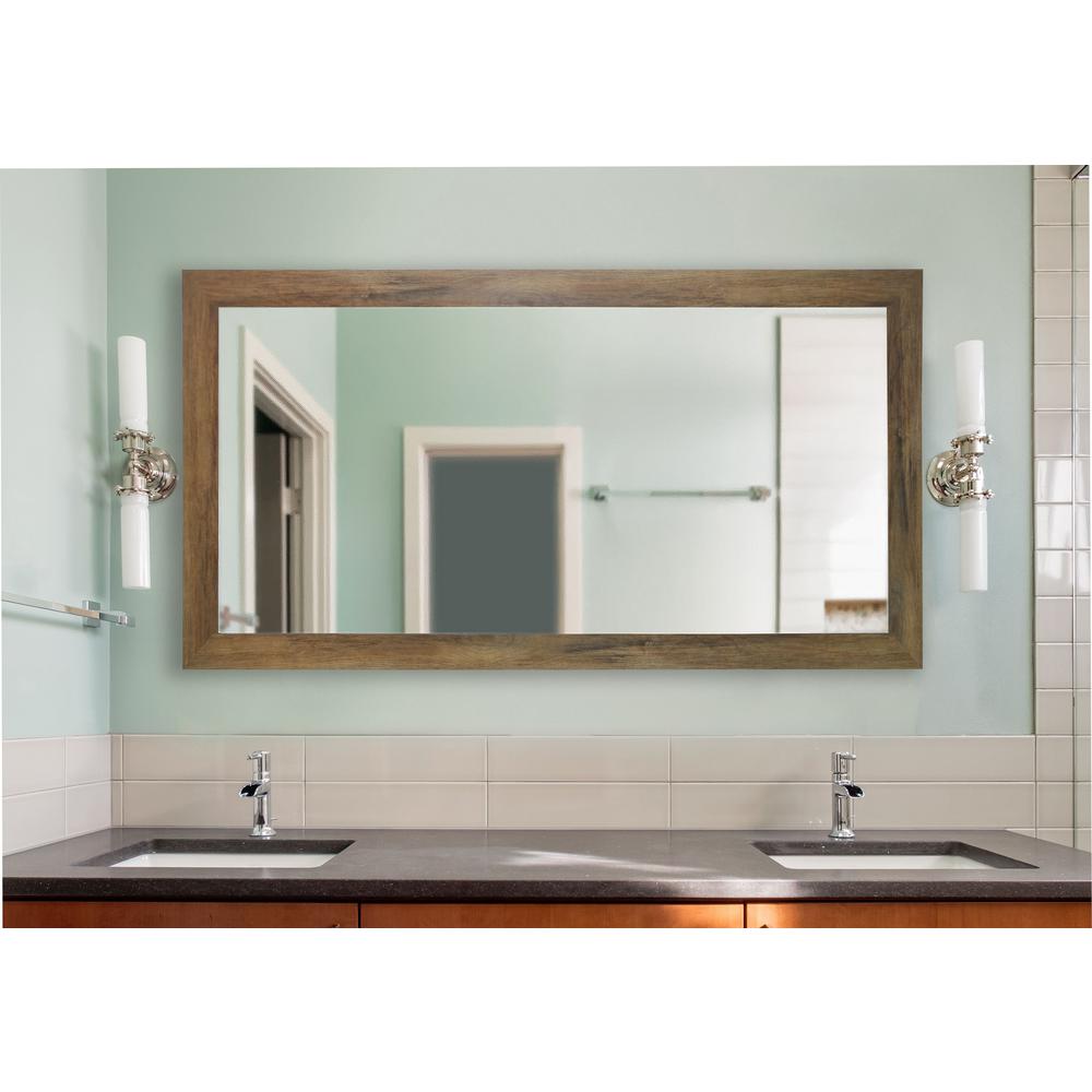 72 In X 39 Brown Barnwood Double Vanity Mirror