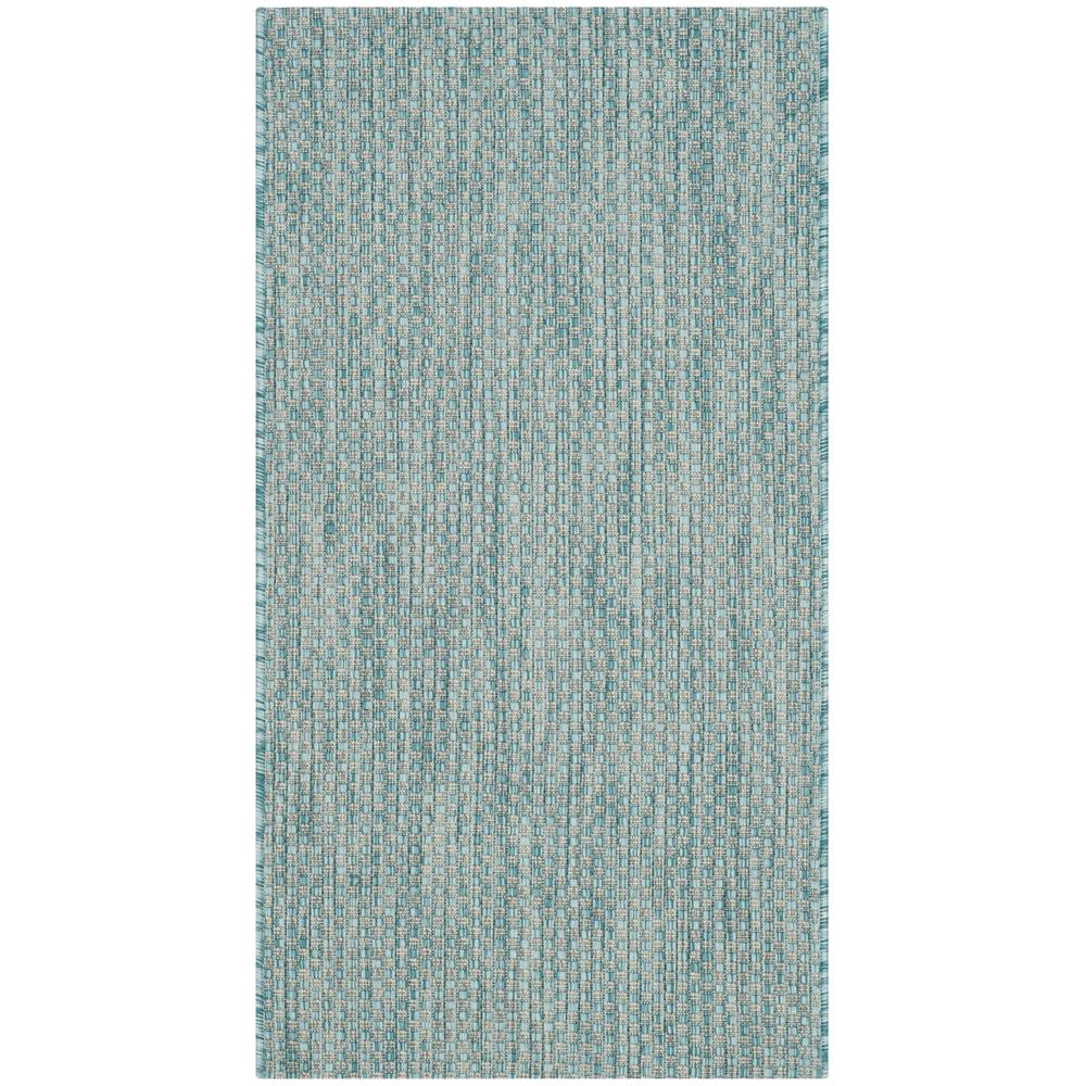 Safavieh Courtyard Aqua Gray 2 Ft X 4 Indoor Outdoor Area Rug