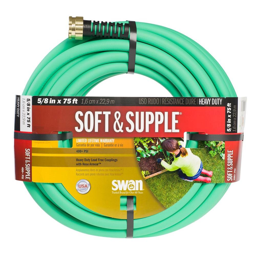 Swan 5/8 in. Dia x 75 ft. Soft and Supple Heavy Duty Water HoseCSNSS58075 The Home Depot