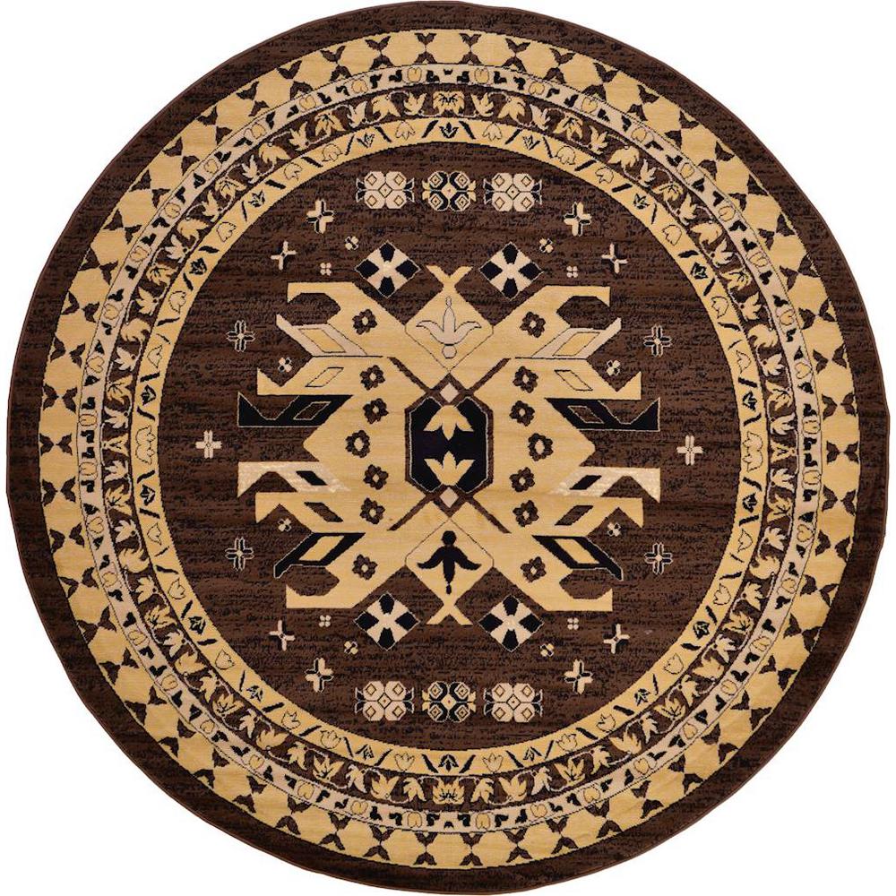 Unique Loom Heriz Brown 8 ft. x 8 ft. Round Area Rug3119151 The Home