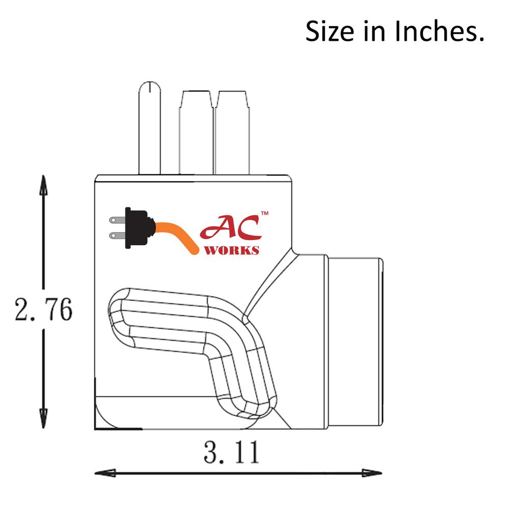 Ac Works Range Rv Generator Outlet Adapter 4 Prong 14 50p Plug To 4 Prong 30 Amp Locking L14 30r Adapter Ad1450l1430 The Home Depot