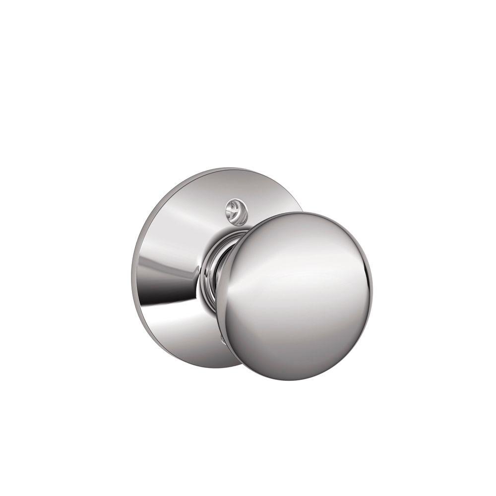 Schlage Plymouth Bright Chrome Dummy KnobF170 PLY 625 The Home Depot