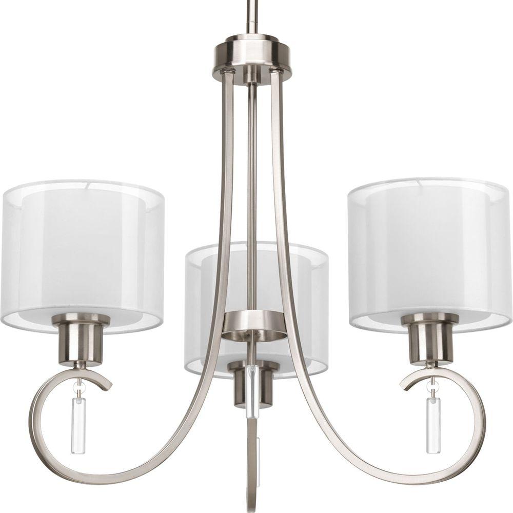 Progress Lighting Invite Collection 3 Light Brushed Nickel Progress Lighting Invite Collection 3 Light Brushed Nickel Chandelier