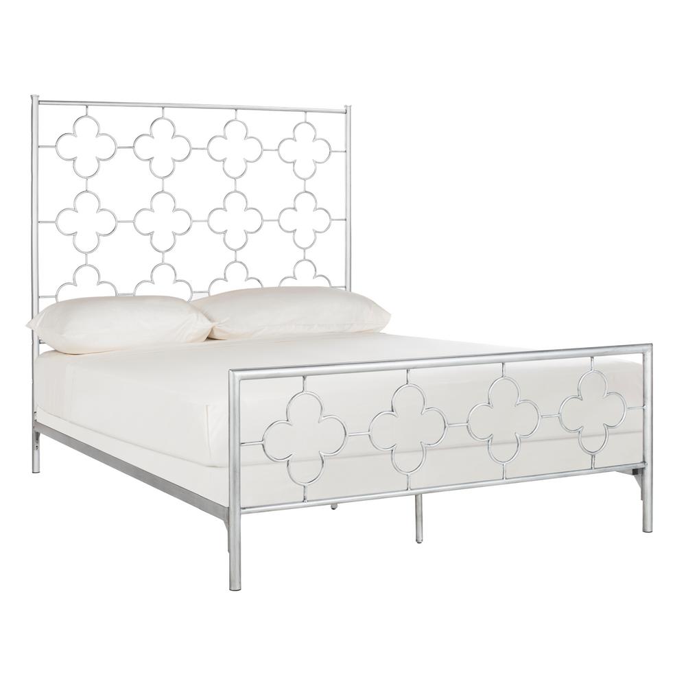 Morris Lattice Metal Antique Silver Full Bed Fox6297b F The Home Morris Lattice Metal Antique Silver