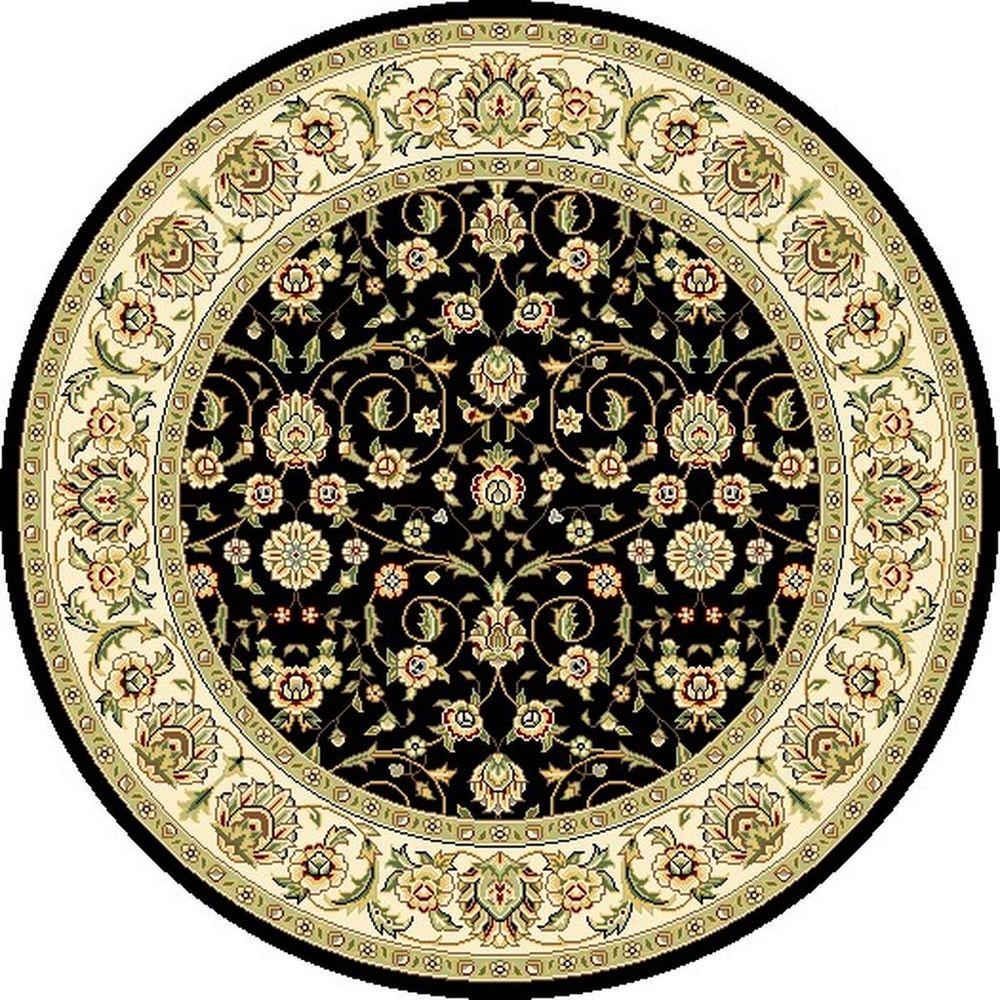 Safavieh Lyndhurst Black Ivory 5 Ft. 3 In. X 5 Ft. 3 In. Round Area Rug 