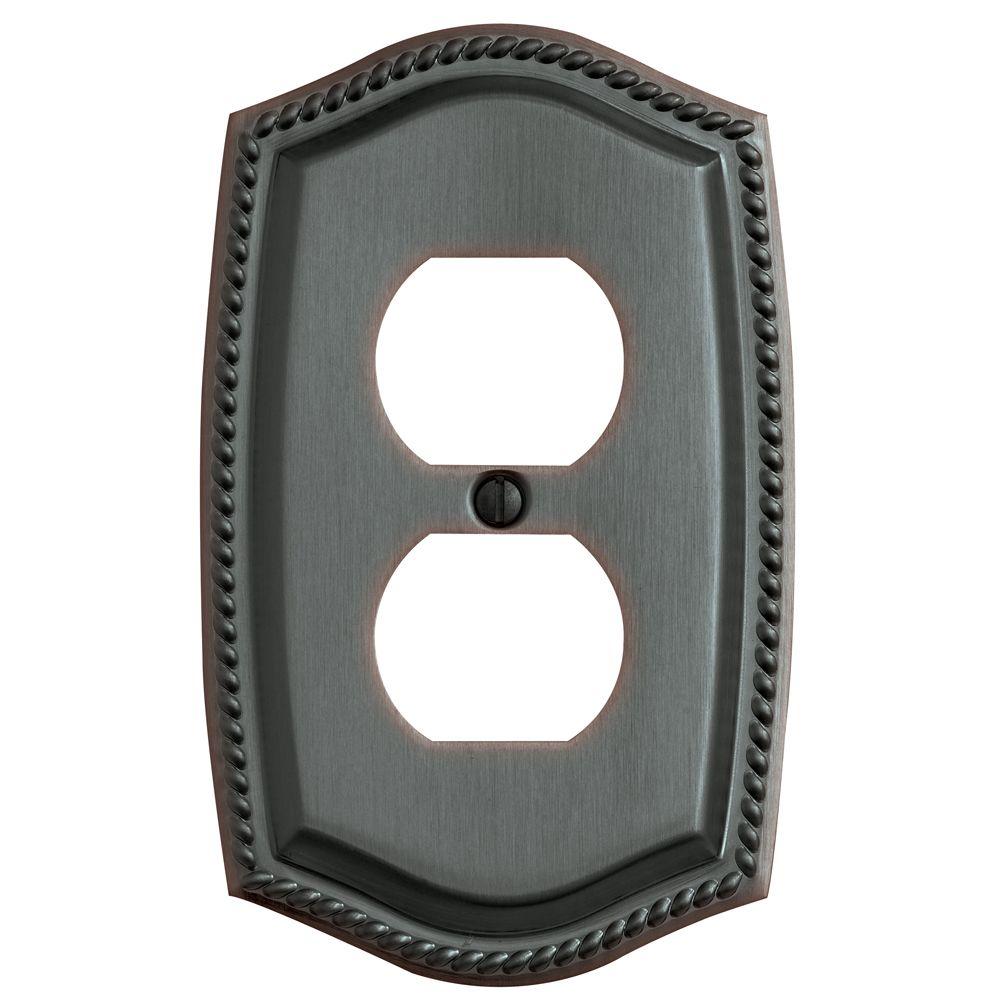Baldwin Rope 1 Outlet Wall Plate Bronze4789.112.CD The