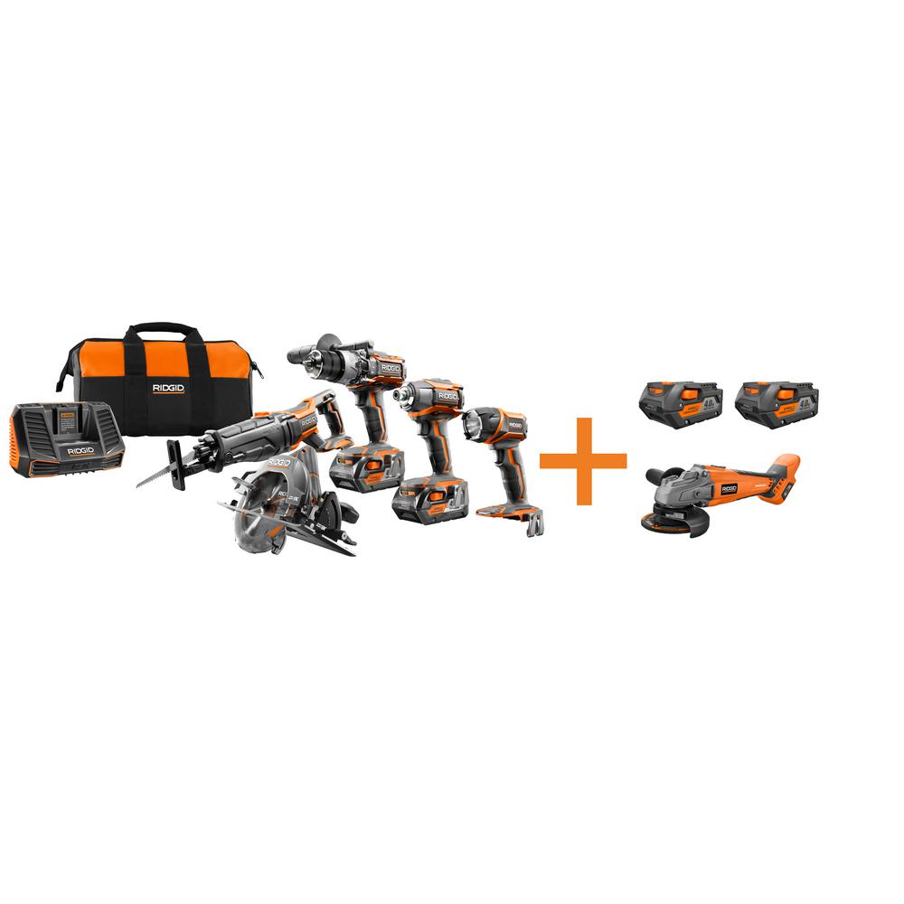 Ridgid 18-Volt GEN5X Cordless Lithium-Ion Combo Kit (6-Tool) with (4) 4.0Ah... by RIDGID