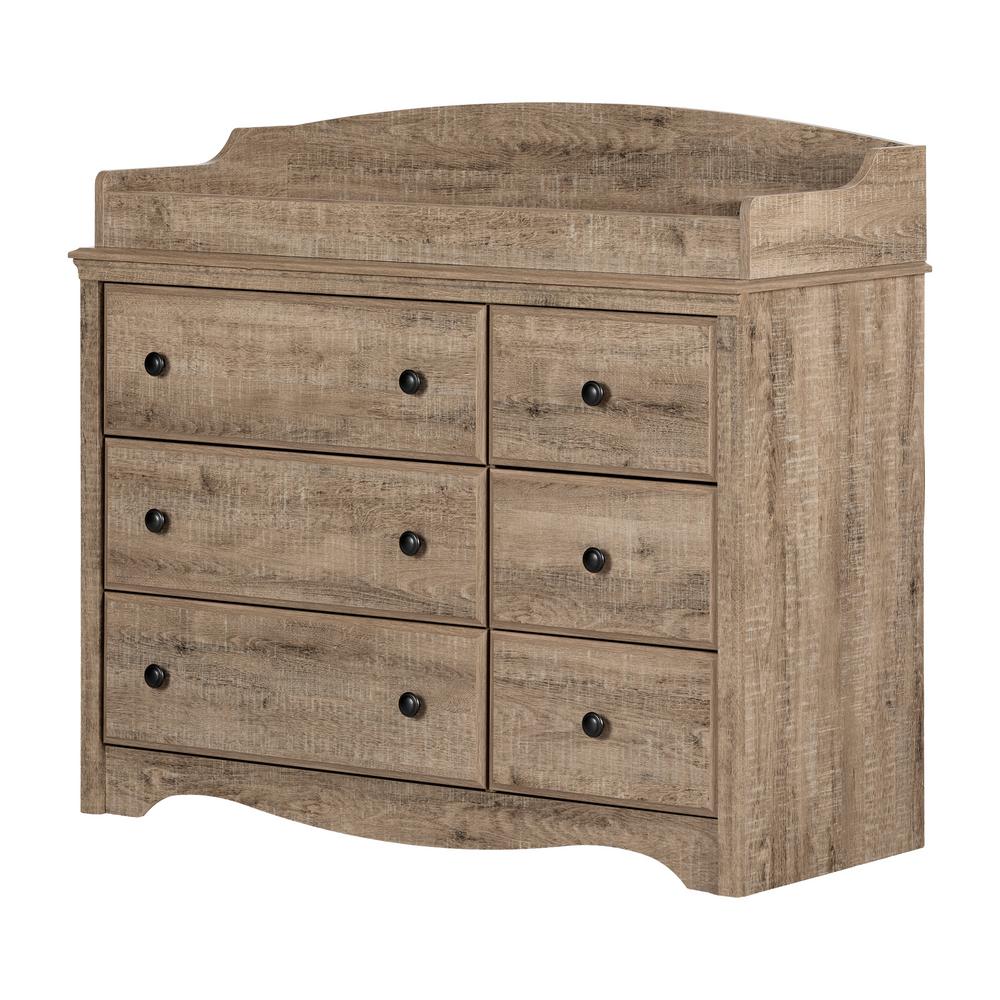 South Shore Angel Weathered Oak Changing Table 12547 The Home Depot