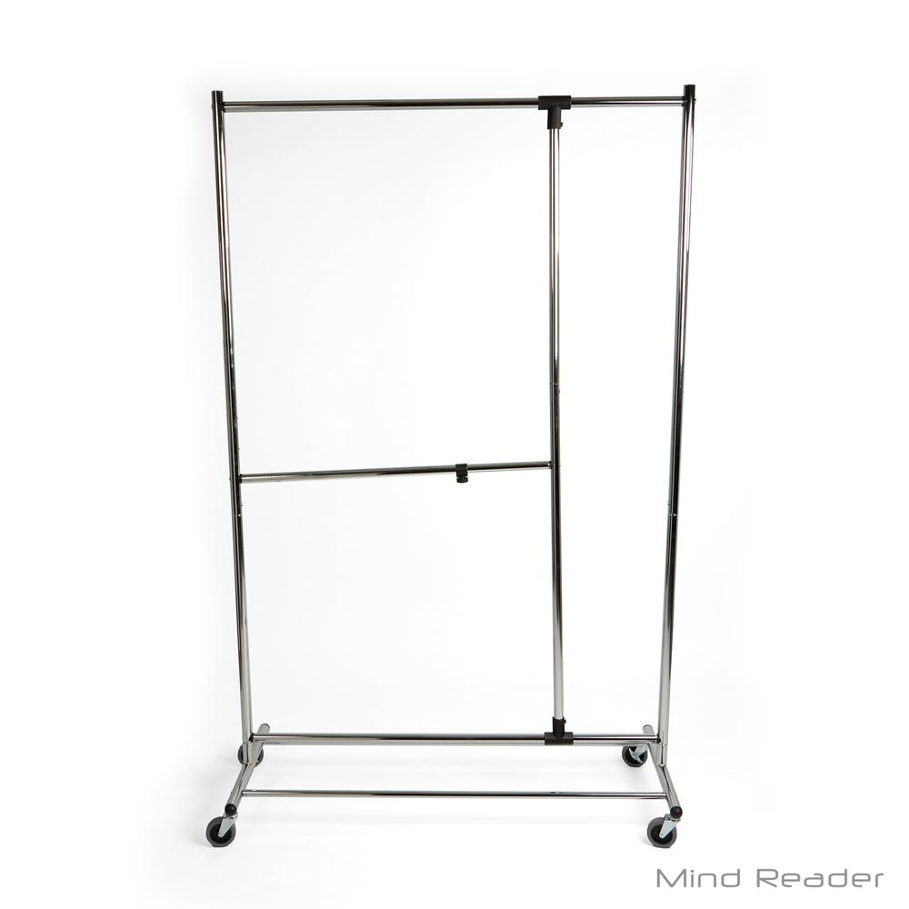 HoneyCanDo Double Rod Freestanding Closet in ChromeWRD02124 The