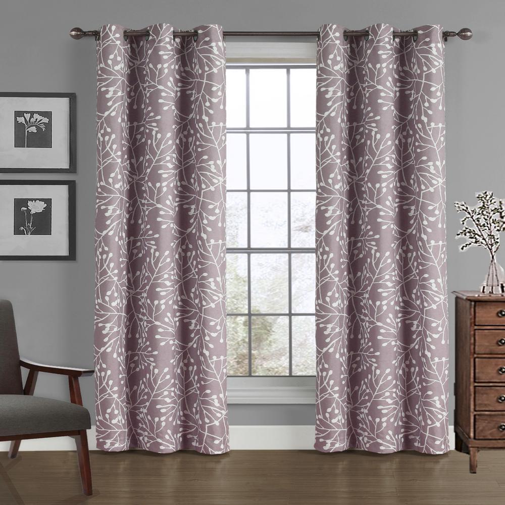 Home Styles Branches Crushed Microfiber Panel In Dusty Lilac 40