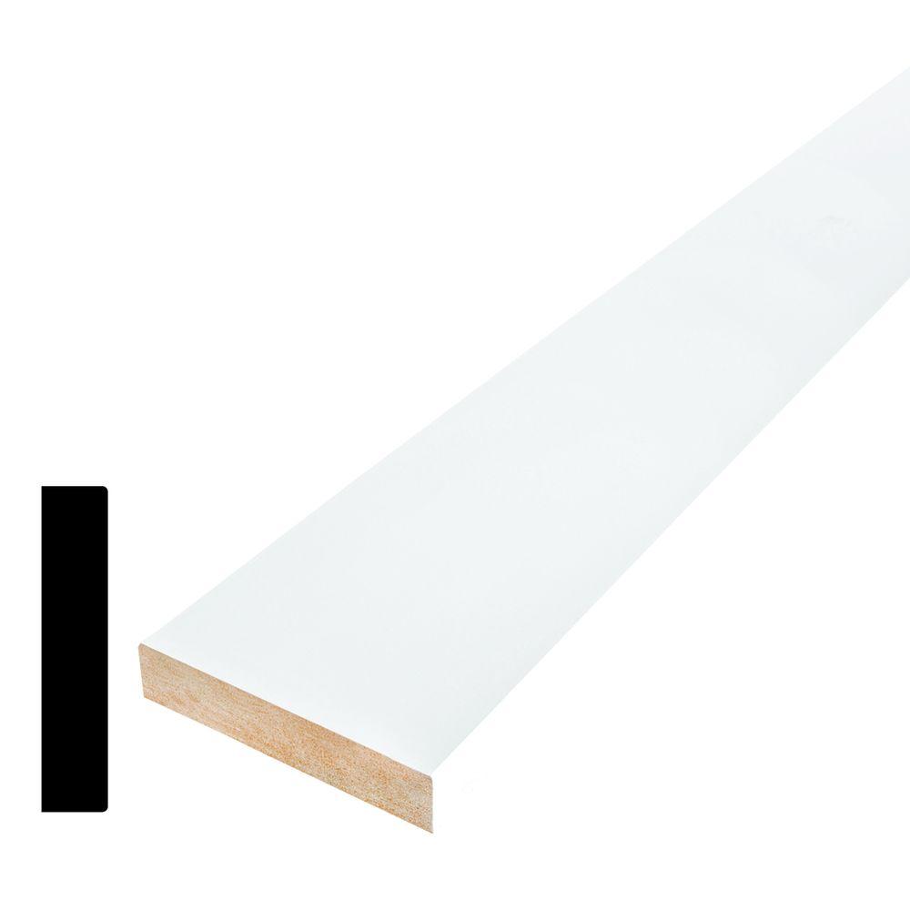 Alexandria Moulding 11/16 in. x 3-1/2 in. Primed MDF Base Moulding ...