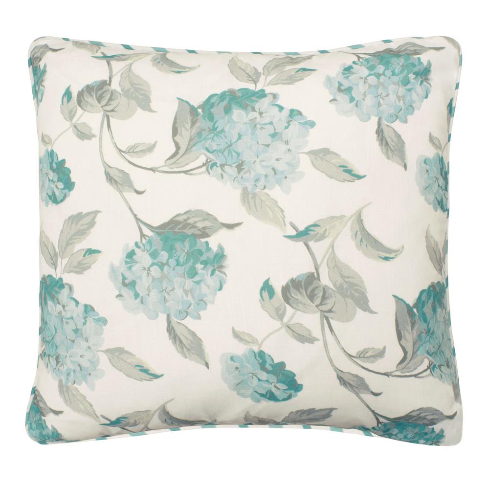 teal and white throw pillows