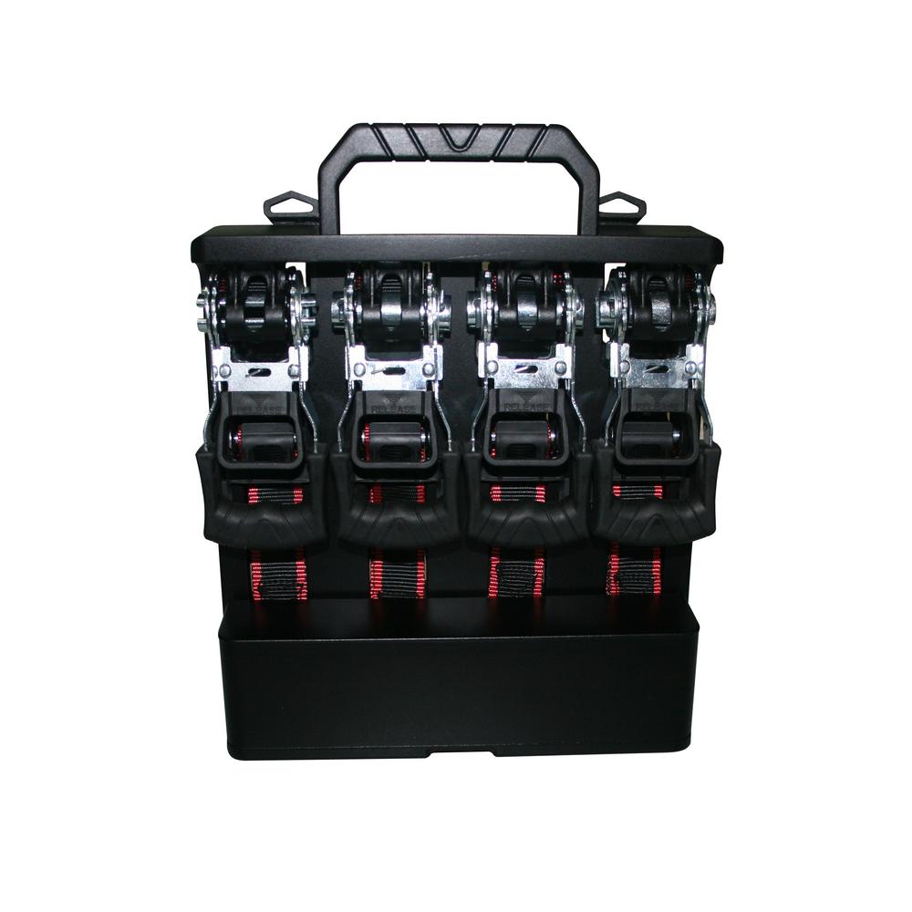 Husky 1 in. x 12 ft. Ratchet Tie Downs (4Pack) S Hook 1500 lbs Quick